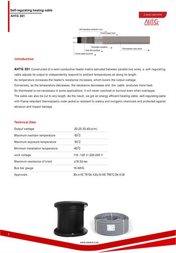 کابل حرارتی خود تنظیم