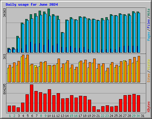 Daily usage for June 2024