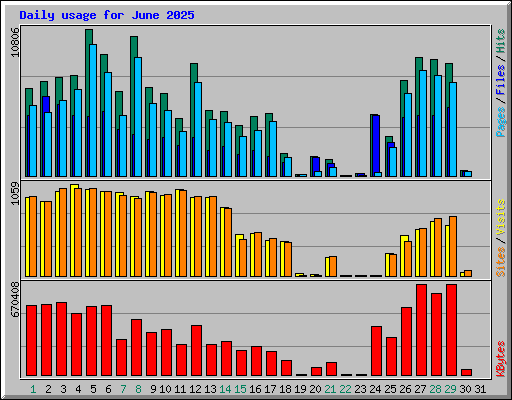 Daily usage for June 2025