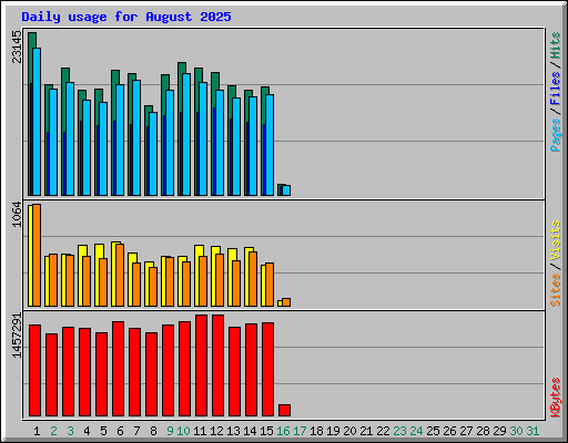Daily usage for August 2025