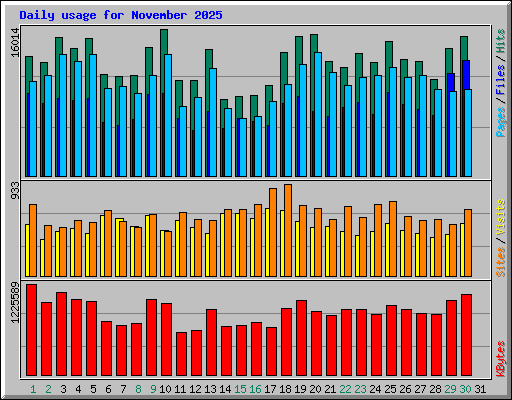 Daily usage for November 2025