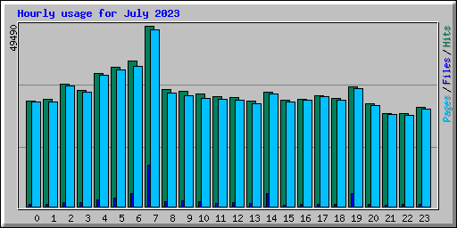 Hourly usage for July 2023