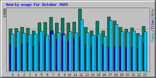 Hourly usage for October 2025